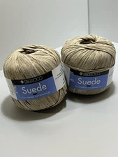 Berroco SUEDE Yarn TAN #3737 100% Nylon 50gr ea. Set of 2