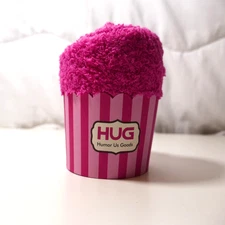 HUG Humor Us Goods Ladies Pink love you to the moon and back Fuzzy Cupcake Socks