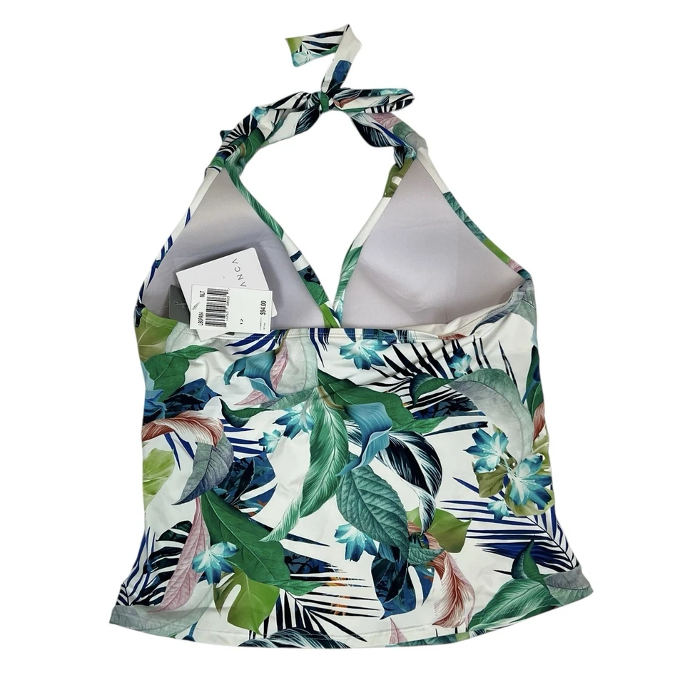 Top de Natación LA BLANCA In The Moment Goddess Tankini Talla 12 Halter Follaje Tropical Foto 4 de 4