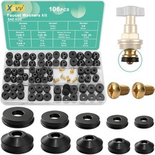 XBVV 106 PCS Faucet Washer Assortment Kit with Assorted Flat and Beveled Rubber