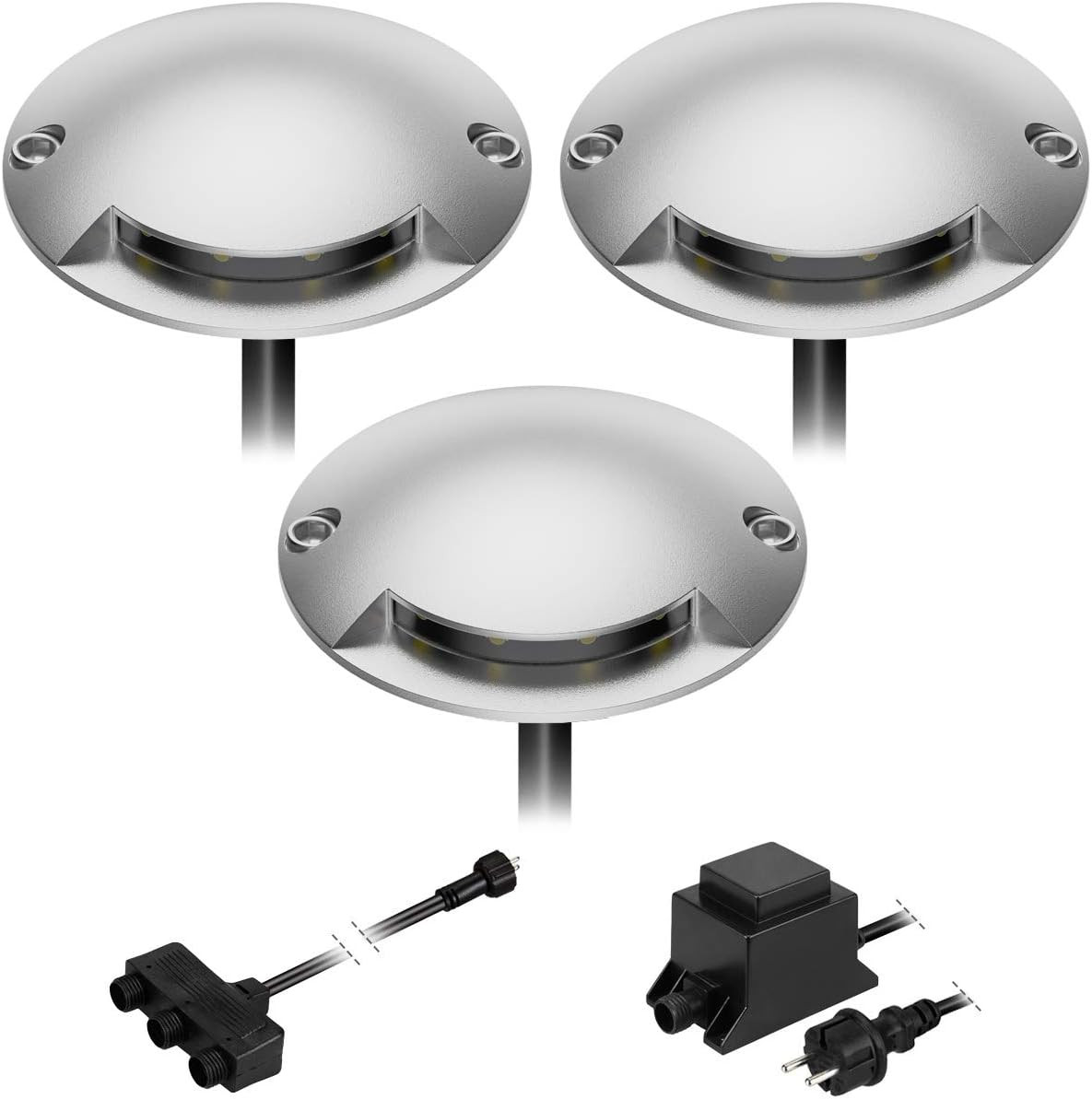 Lampada Da Terra a LED Bunda, 1 Lampada, per Uso Esterno, Bianco Caldo, Set Di 3