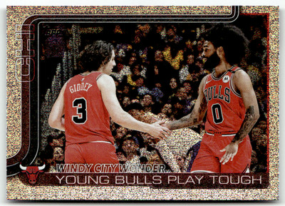 Topps NBA Flagship 2025 No. 277 Young Bulls Josh Giddey Coby White Glitter Holo