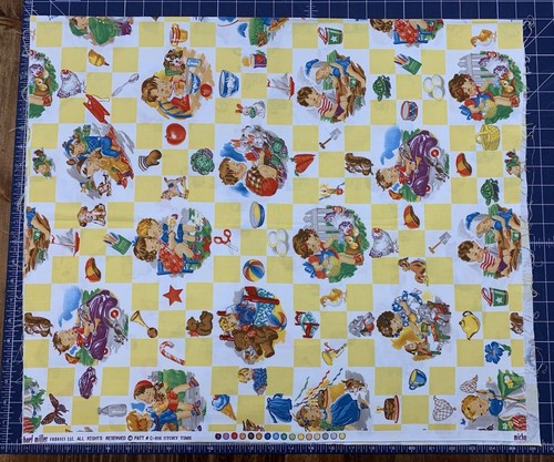 Michael Miller Fabric Story Time Vintage Kids Children Play Retro Gingham Check - Picture 13 of 14