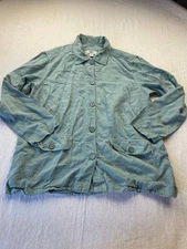 AKS Amy K Su Nordstrom Women Large Utility Jacket Button Up Pockets Long Sleeves