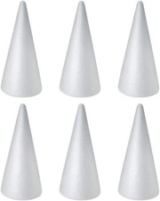 Foam Craft Cones 6Pcs for DIY Christmas Trees and Holiday Decorations