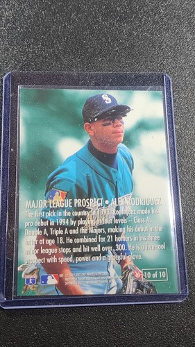 1995 Fleer Alex Rodriguez prospects card 10 of 10 Seattle Mariners - Picture 2 of 2