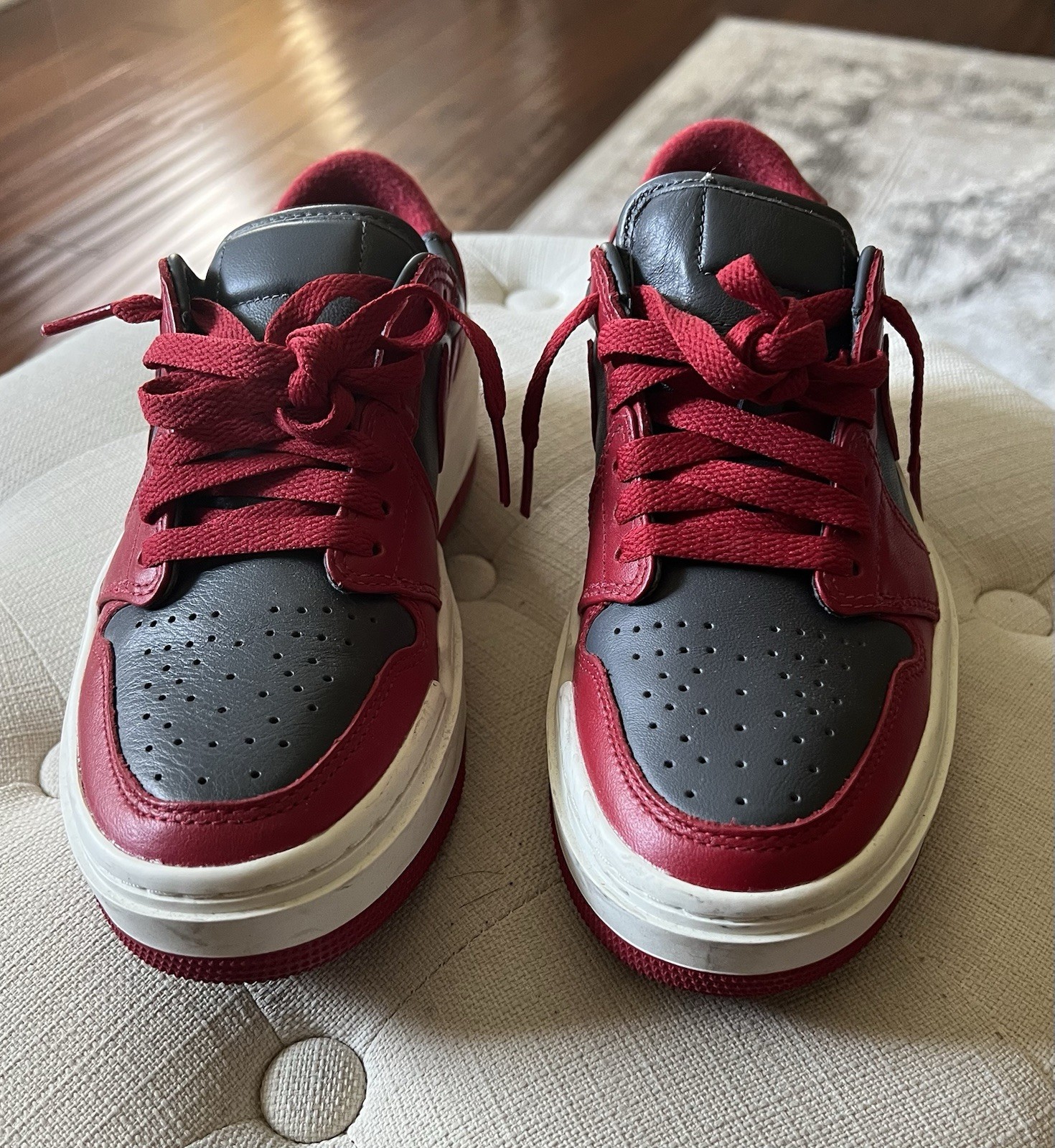 Nike Air Jordan 1 Elevate Low Platform Red & Grey DH7004-006 Women’s Size 5.5 thumbnail 2