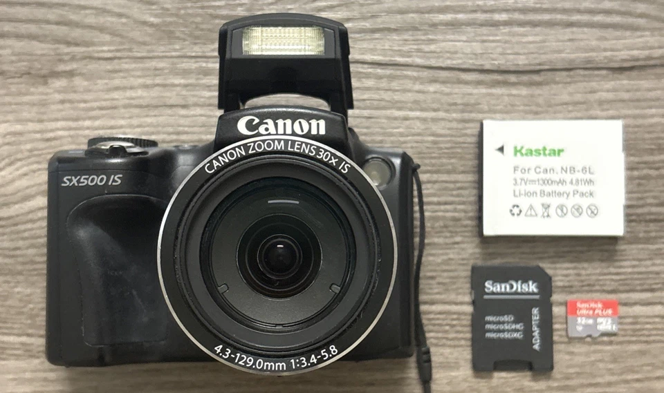 Cannon PowerShot SX500 IS 16.0MP Digital Camera w/ Battery & 32GB Micro SD Card - Image 2 of 4