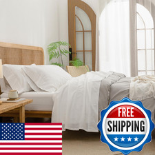 Bestouch Sheet Set 100 Washed Cotton Linen Feel Super Soft Comfortable Chic