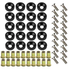 20-Piece Engine Dress up Kit: Aluminum Washers, Bolts & Rivet Nuts (Black)