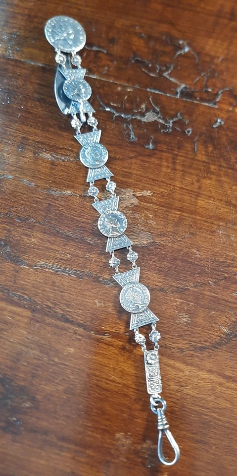 Catena Da Chatelaine Epoca 800 Lega d'argento - Immagine 2 di 4