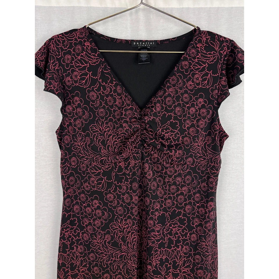 Vestido paralelo vintage para mujer grande Y2K Babydoll midi caprichoso floral oscuro Foto 2 de 4