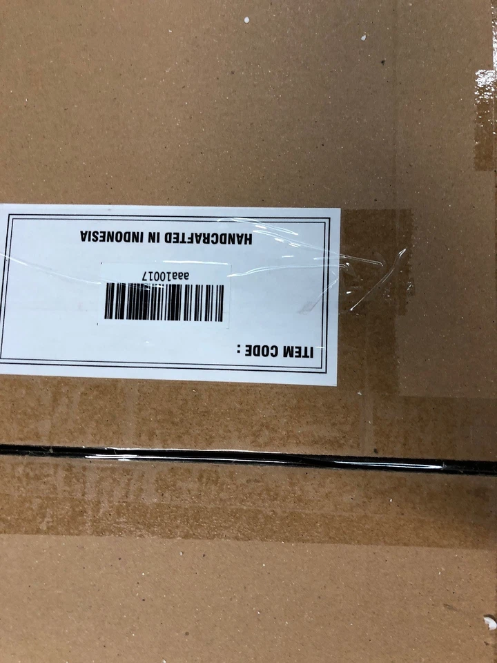 Mesa auxiliar Tessa central artesanal marrón 22" de caoba y ratán de NES Furniture  Foto 4 de 4