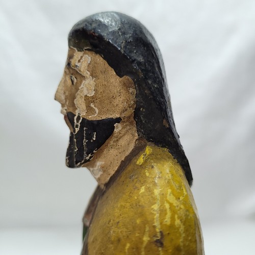 ANTIQUE CARVED WOOD POLYCHROME SANTOS ST. JOSEPH SPANISH COLONIAL PHILIPPINES - Picture 5 of 11
