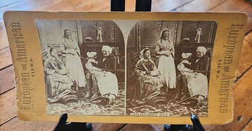 Antique European & American Views Stereoview "Grandfathers Visit" Baby - Bild 1 von 3
