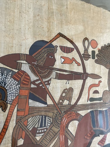 Authentisches Vintage altägyptisches Gemälde auf Papyrus aus der Franklin Minze - Bild 4 von 4