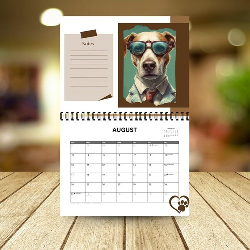 2025 Calendar Funny Dogs Pooping in Beautiful Places Wall Calender Christmas US - Picture 4 of 5