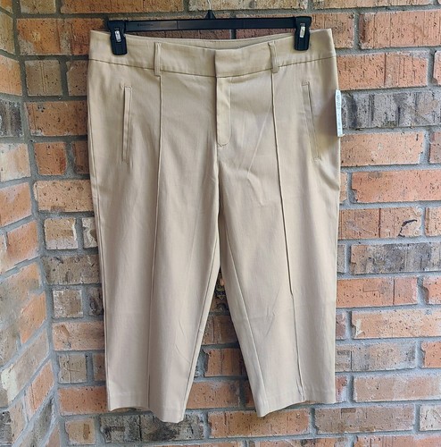 Schicke und bequeme Time and Tru elegante Damen-Caprihose Größe 16 in natürlichem Hellbraun - Bild 14 von 15