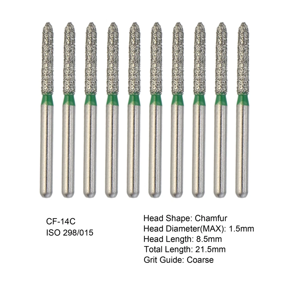 Fresas dentales de pieza de mano de alta velocidad diamante CF/22F FG bisel modificado grano grueso Foto 4 de 4