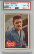 1956 TOPPS BUBBLES ELVIS PRESLEY #8 SINGING WITH THE HEART PSA 8 CENTERED NM-MT