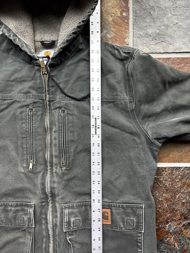 Vintage Y2K Carhartt Faded Chore Jacket,fleece Lined/hooded.medium - Picture 8 of 10