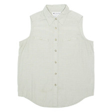 COLUMBIA Womens Shirt Beige Check Sleeveless M