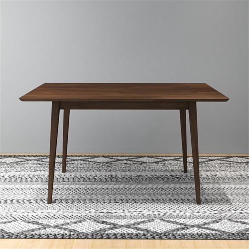 Aven Mid Century Modern Style Solid Wood Walnut 47" Rectangular Dining Table - Picture 3 of 5
