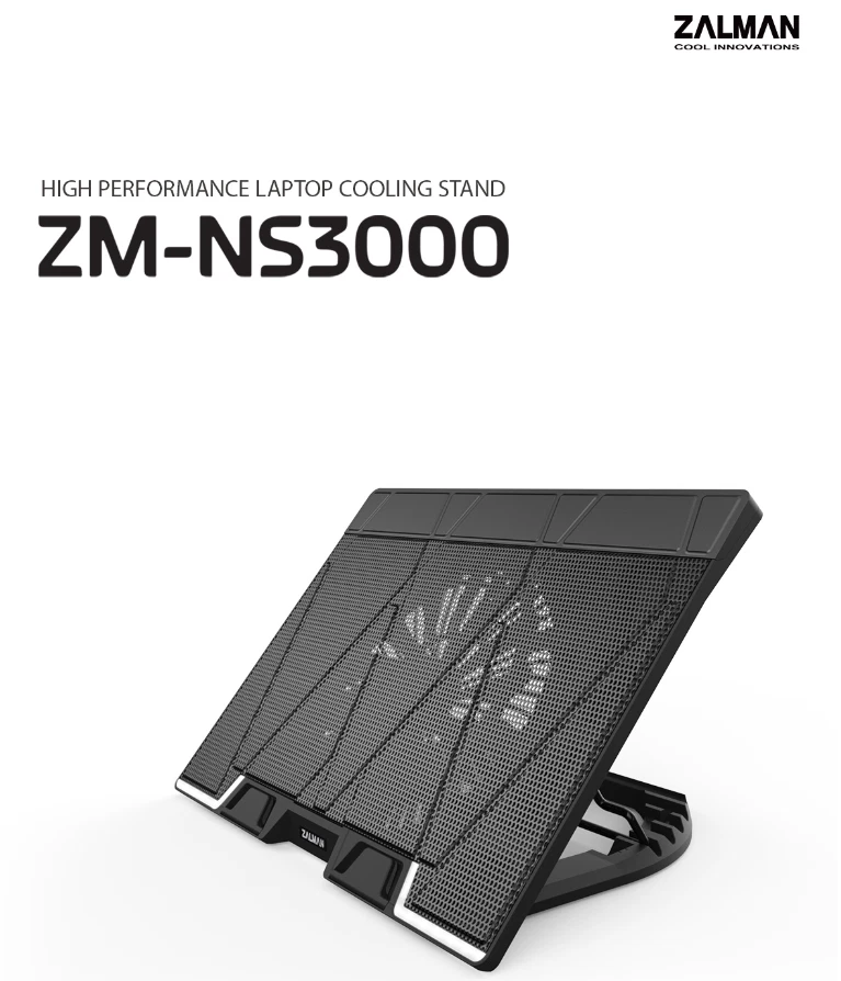 ZALMAN ZM-NS3000 Stand Laptop Cooling pad Laptop Cooler Up to - 17 Inches - Image 2 of 4