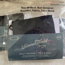 Box Of 23 UNIVERSAL THREAD 2 pack Black reusable face masks 100 Cotton