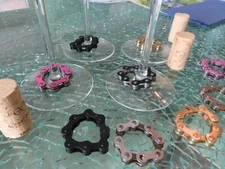 Set Wine Glass Charms Magnetic Colored Bike Chain Markers Great Gift for  Bikers