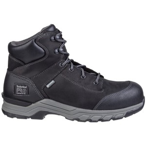 timberland black leather waterproof work boots