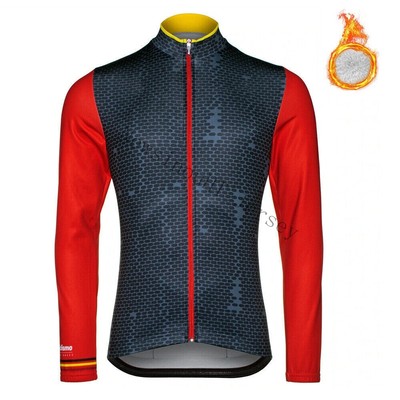 DE Herren Fleece Warm Fahrradtrikot Prendas Ciclismo Radtrikot Fahrradbekleidung