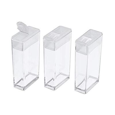 Fashewelry 100Pcs Plastic Flip Top Seed Bead Small Storage Containers 2x1 Rectan