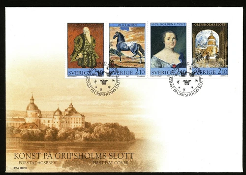 Sweden 1987 FDC Art at Gripsholm Castle. Engraver Slania