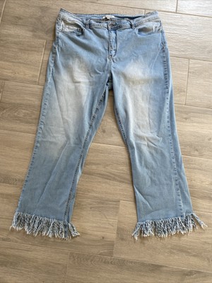 John Mark Jeans Fringe Hem Cropped Size 14 MSRP $119 Light Denim, Super  Cute! | eBay