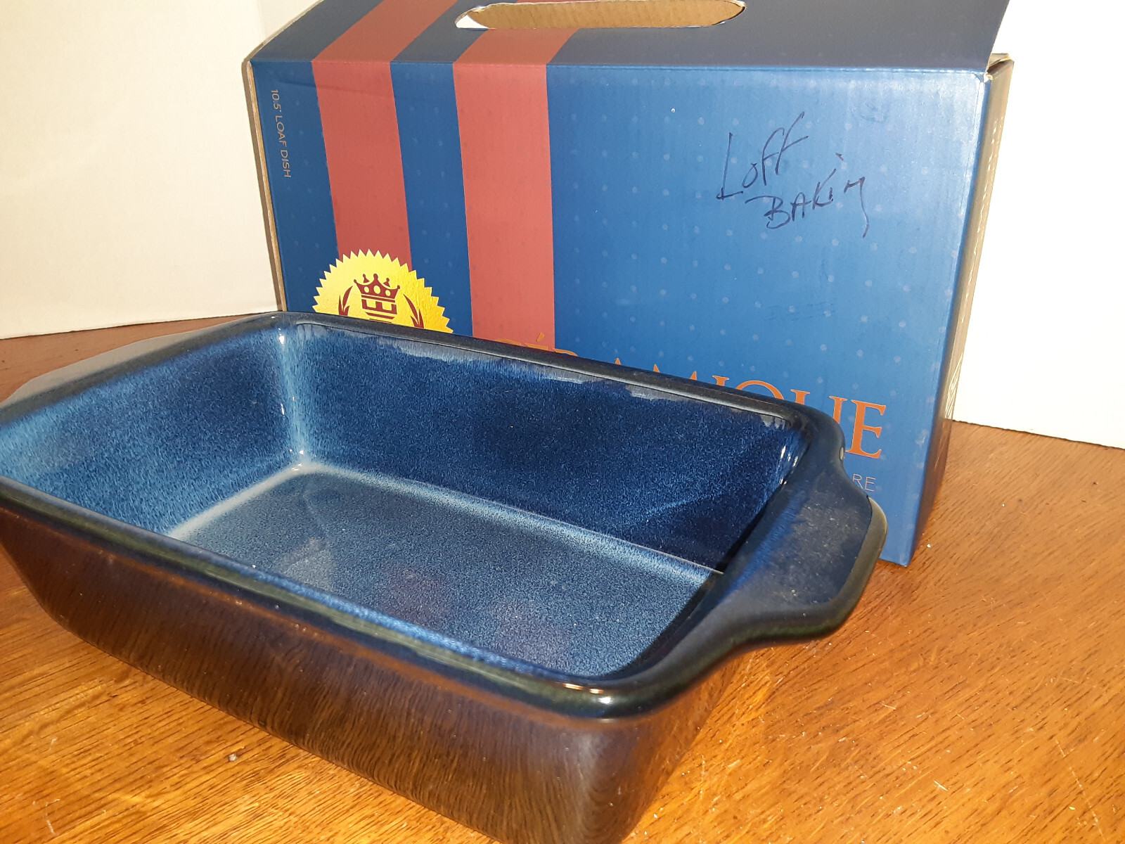 Basque Ceramique Andalusian Stoneware 10.5" Blue LOAF OVEN & Dishwasher