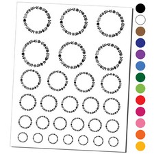 Elegant Botanical Circle Frame Wreath Temporary Tattoo Water Resistant Set