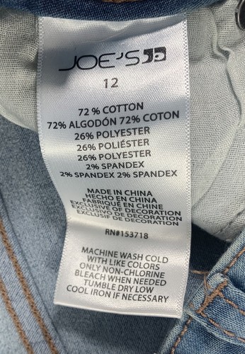 Joe's Jeans Girl's Size 12 The Finn Mid Rise Light Wash Bermuda Shorts NWT - Picture 4 of 8