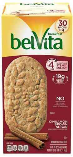 BelVita Brown Sugar Cinnamon Biscuits (1.76 oz. per pk., 30 pks.) - Picture 2 of 3