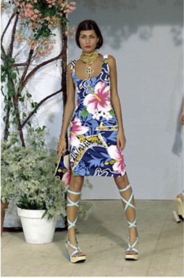 Dolce & Gabbana D&G S/S 2000 Runway Floral Bodycon Dress XS Bergdorf