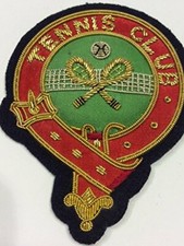 Stemmi militari Tennis CLUB cm 6 x 8 RICAMATI A MANO introvabili