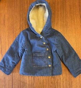 Louis Louise Glace Denim Sherpa Lined Coat 18 months Snap Closure