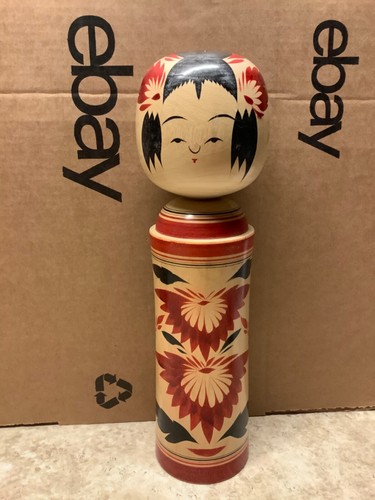 Japanese traditional Big Kokeshi wooden doll Signed Height-14 inch