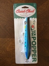 CREEK CHUB SIX PIN POPPER 6 1/2"   2 1/2OZ  SARDINE,  HARDWOOD strong  METAL LIP