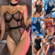 Women's Sexy Lingerie Lace Babydoll One Piece Teddy Bodysuit Nightgown Sleepwear