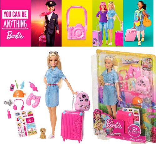 Barbie Travel Doll Blonde With Puppy 