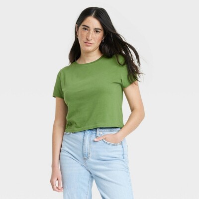 Universal Thread T-Shirt Womens Small Cotton Short Sleeve Round Neck Green