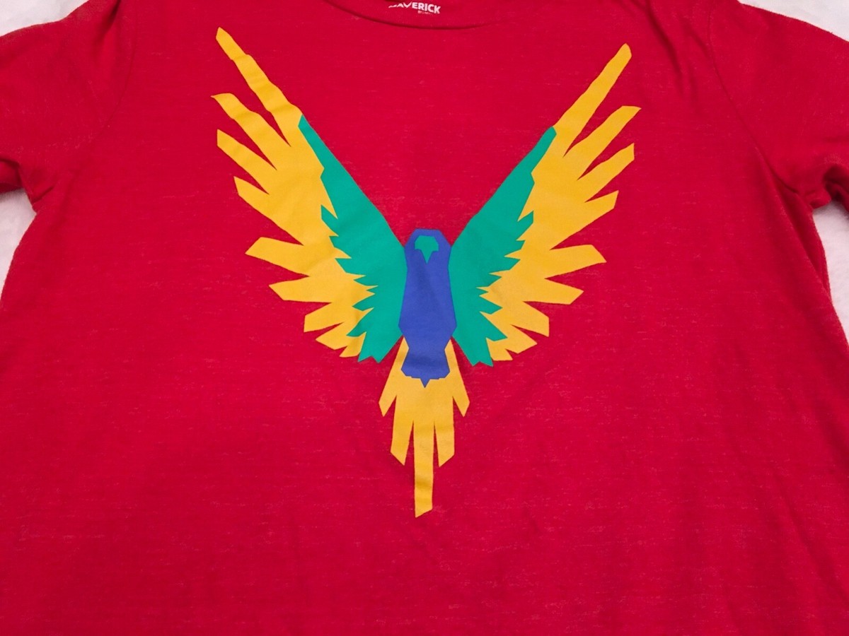 Maverick by Logan Paul Red Tee Shirt Red Bird Logo Small Soft