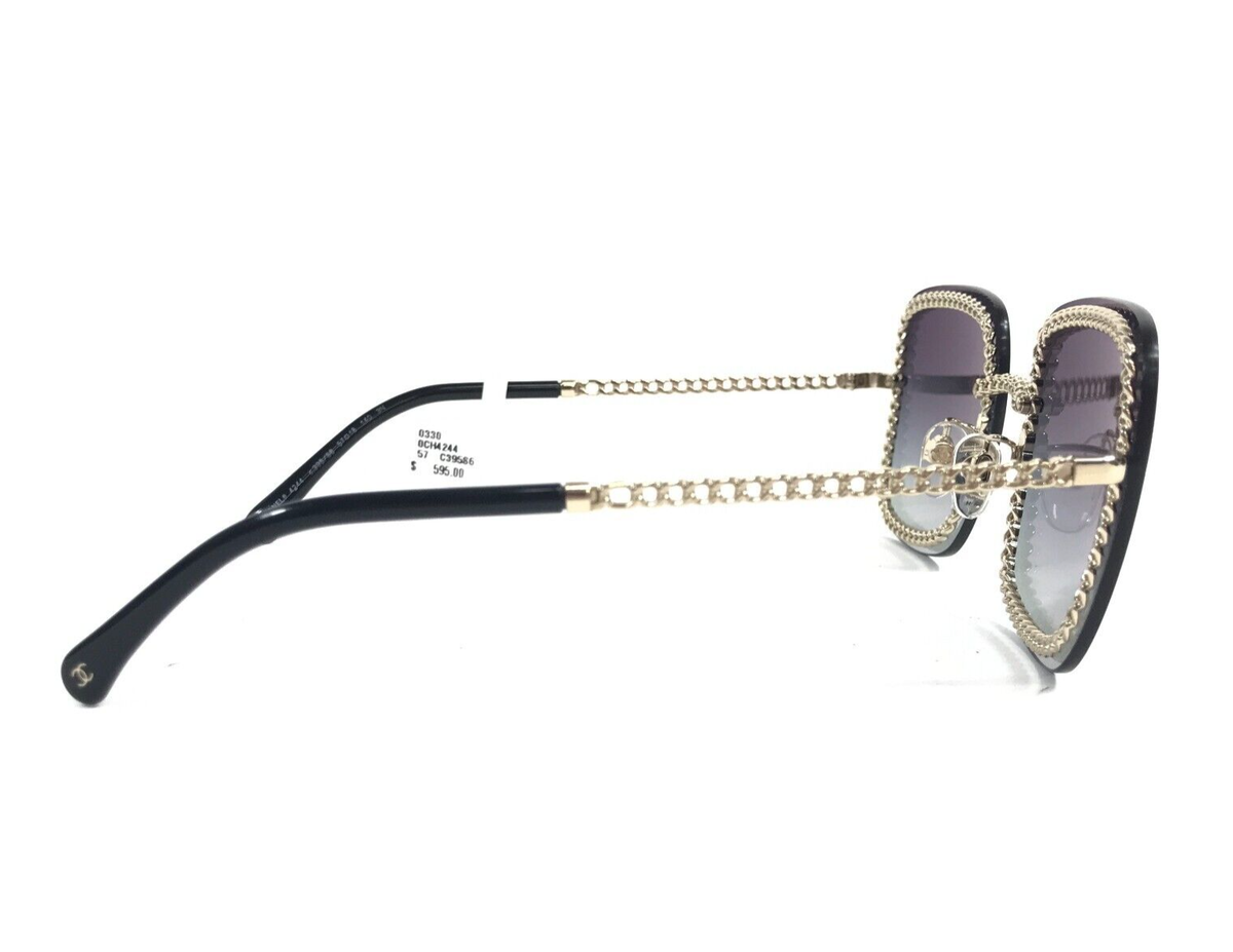 Chanel Sunglasses 4244 c.395/S6 Gold Chain Square Frame w Chanel Sunglasses 4244 c.395/S6 Gold Chain Square Frame w
