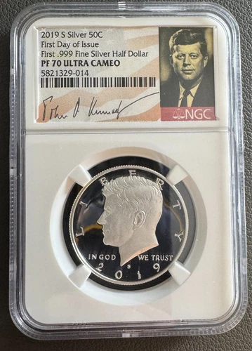 2019-S Kennedy Proof Silver Half Dollar NGC PF70 Ultra Cameo First Day Of Issue!